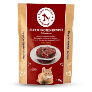 alimento natural para gatos super protein Bovino 150g PetBurger