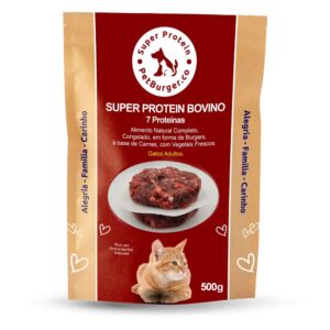 alimento natural para gatos super protein Bovino 500g PetBurger
